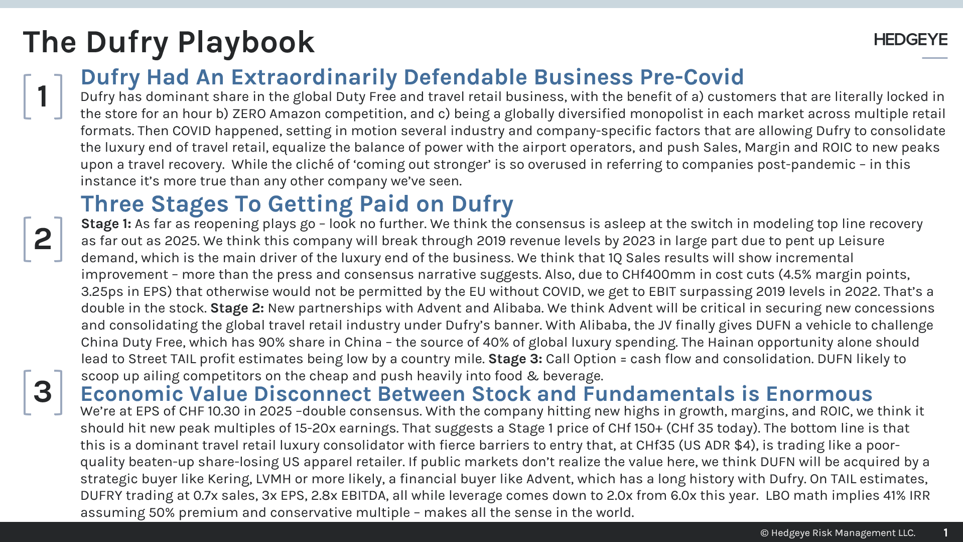 DUFRY | Key Conclusions For Tomorrow's Black Book